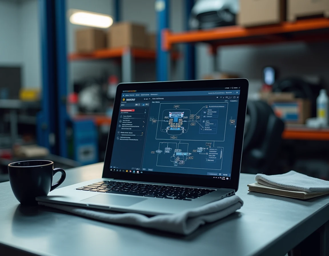 Écran du logiciel New Dialogys affichant les codes défauts et schémas de diagnostic pour un véhicule Renault