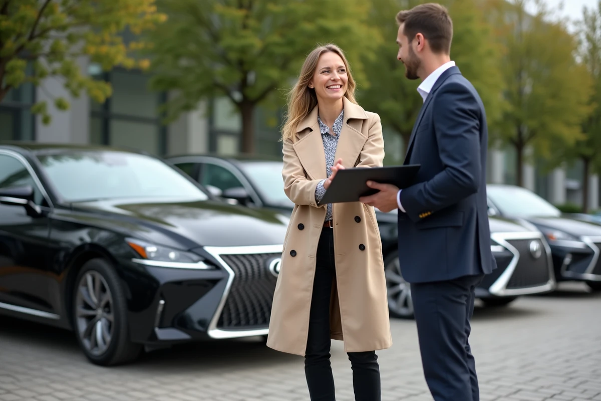 Femme souriante en trench lors d