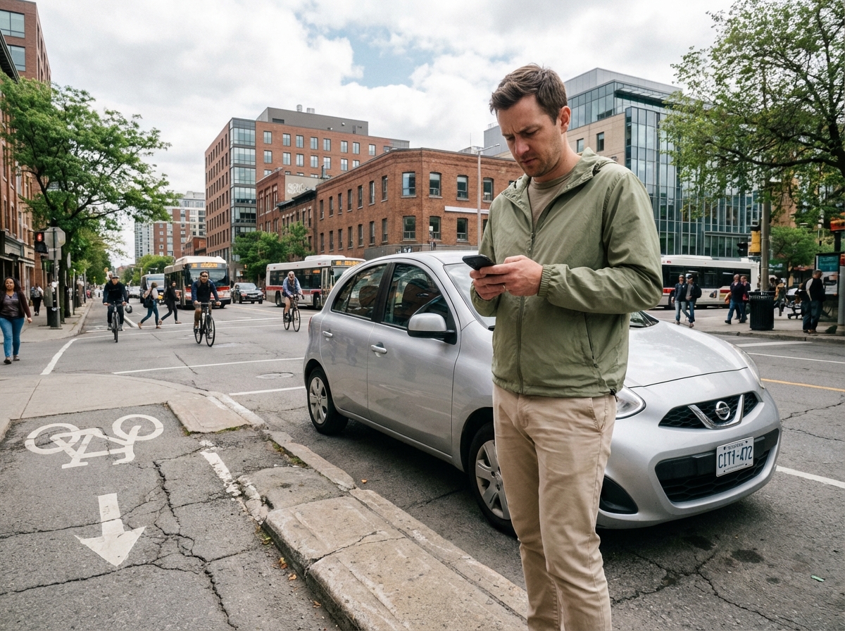 Homme vérifiant son smartphone à côté d