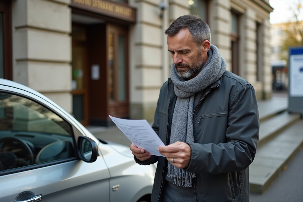 Homme vérifiant son certificat d