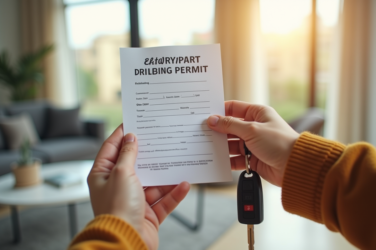 Mains tenant permis de conduire et clé de voiture